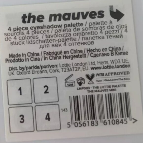 Brand New Lottie London THE MAUVES Quad Eyeshadow Palette - Picture 7 of 8